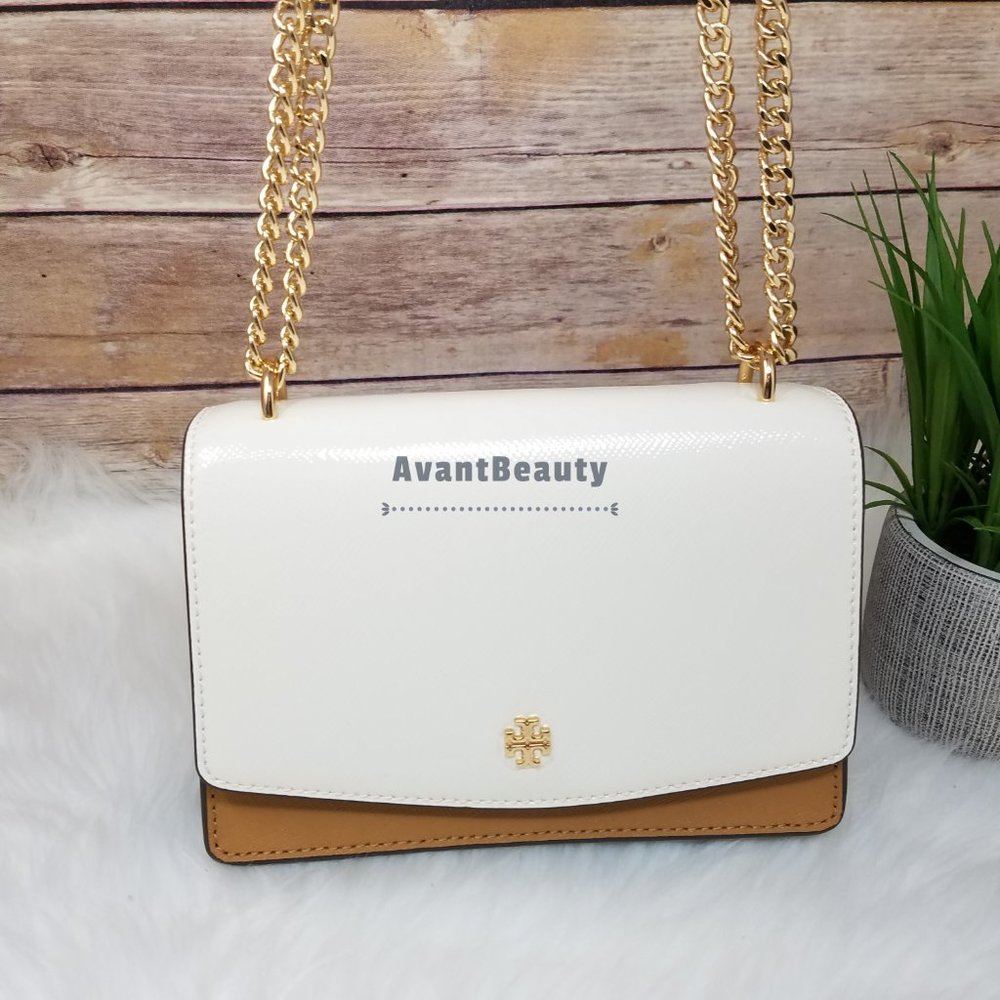 Tory Burch Emerson Colorblock Ivory Crossbody New